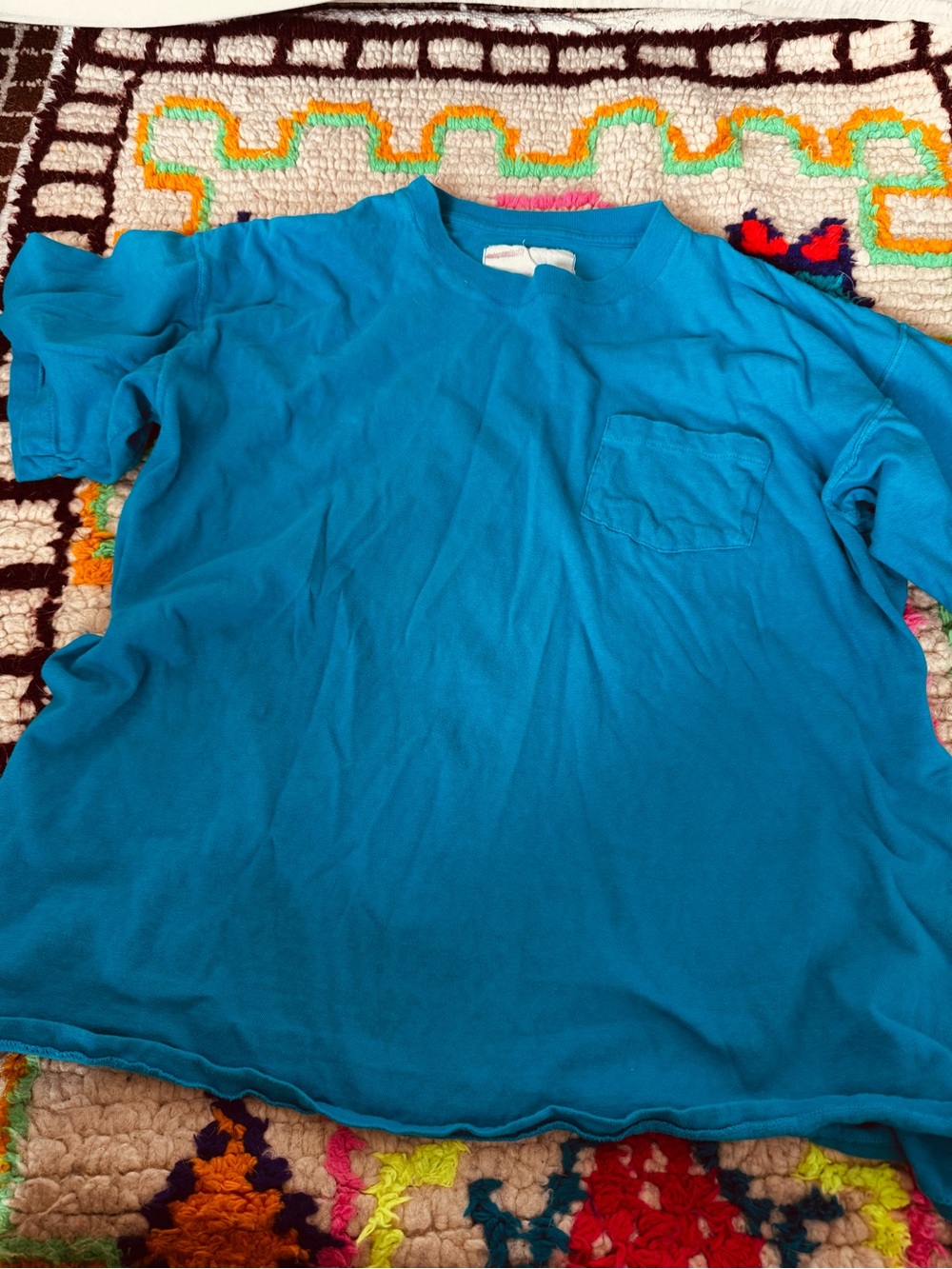 Aqua Pocket Tee Short Sleeve Casual T-Shirt M